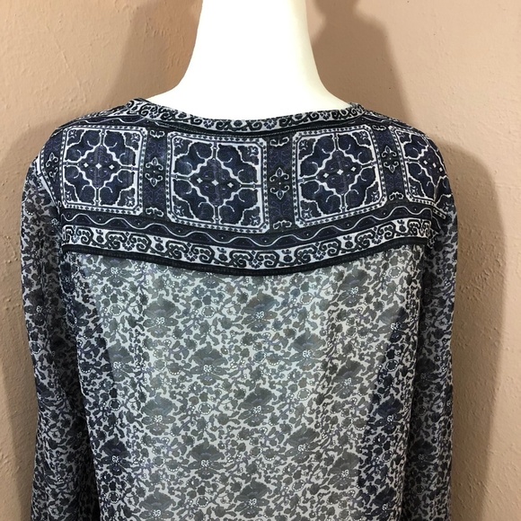 CALYPSO ST BARTH Sheer Print V Neck Tunic Top Sz S - Picture 6 of 9